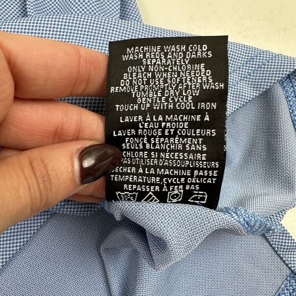 Pebble Beach Performance Blue Short Sleeve Polo Shirt Sz L 100% Polyester - Picture 6 of 8